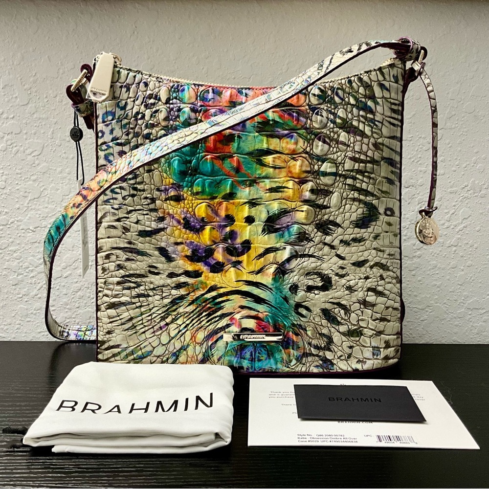 Brahmin Katie Crossbody OBSESSION OMBRÉ ALL OVER W/Leather Eye Medallion NWT